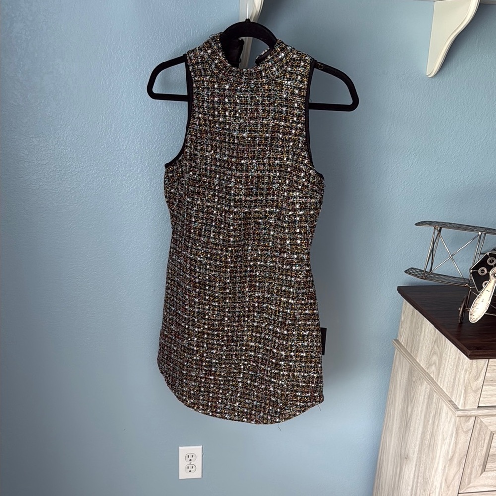 Lulu's Black Tweed Mini Dress